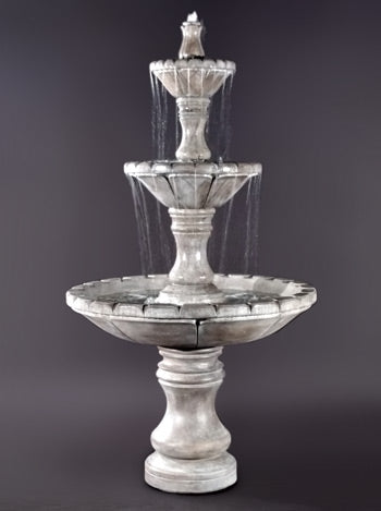 Dijon Tiered Outdoor Fountain with Water Flowing