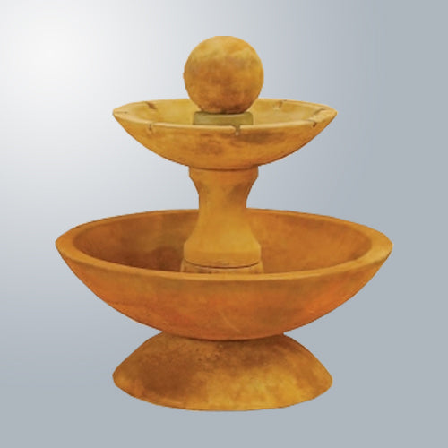 Due Two Tier Fountain Short With Spillways outdoor water feature