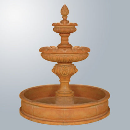 Empiro Lion Two Tier Pond Fountain with water flowing