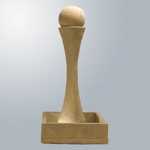 Equinox Sphere Fountain with Square Bowl outdoor water feature