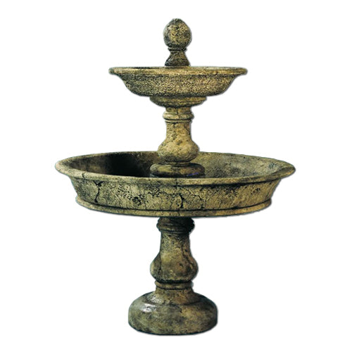 Ercolano Two Tier Outdoor Water Fountain with water flowing