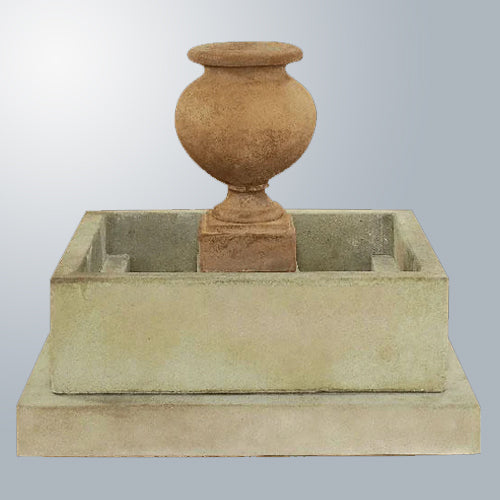 Etruria Urn Fountain in a garden setting