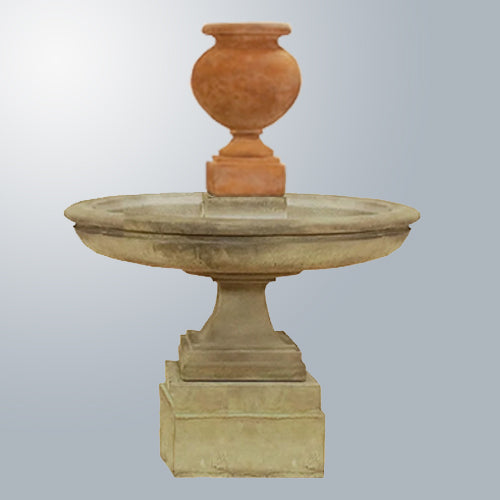 Etruria Urn Short Fountain in a garden setting