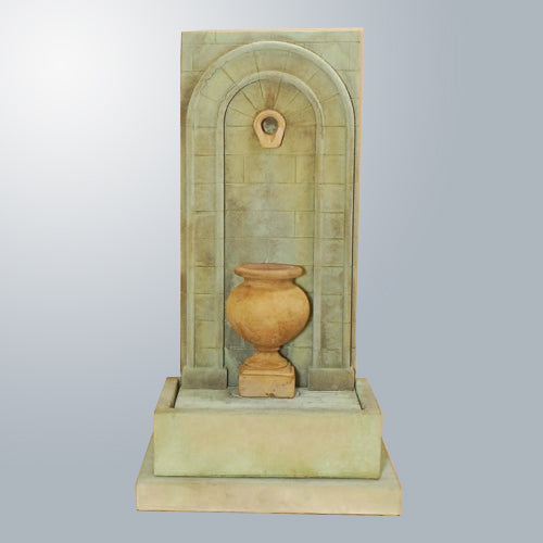 Etruria Urn Wall Fountain with water flowing