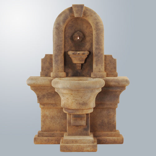 Etruria Wall Outdoor Fountain with water flowing
