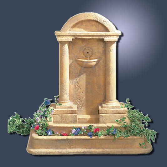 Foro Romano Outdoor Wall Water Fountain with detailed carvings