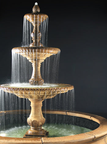 3 Tier Four Seasons Outdoor Water Fountain with Bracci Basin