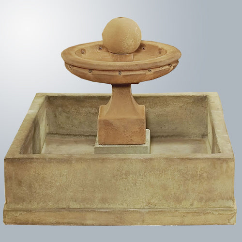 Hampton One Tier Fountain in a garden setting