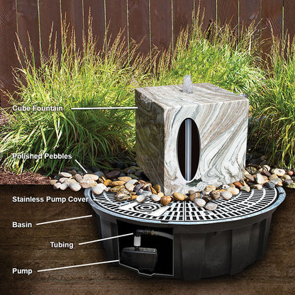 Heiho Basalt Stone Outdoor Fountain