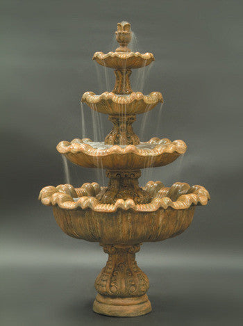 Tall Italian 4 Tier Outdoor Fountain