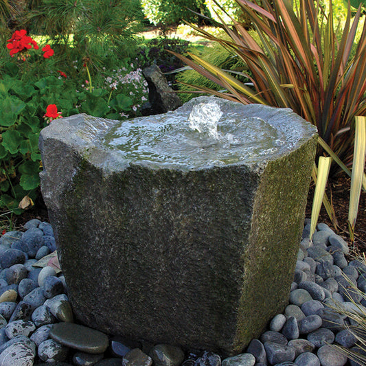 Klamath Basin Stone Outdoor Fountain with water flowing
