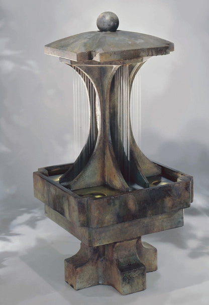 LaCrosse Fountain outdoor water feature with cascading tiers and decorative base