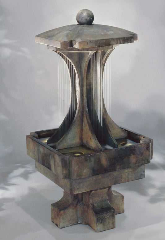 LaCrosse Fountain outdoor water feature with cascading tiers and decorative base