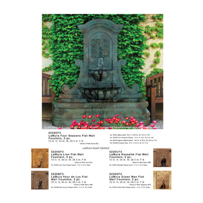 LaMura Rossette Flat Wall Fountain