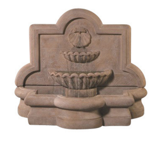 Large Shell Quatrefoil Wall Outdoor Fountain