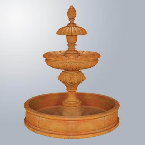 Laurent Two Tier Pond Fountain with water flowing