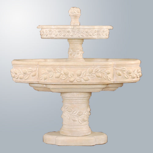 Limoni Romani Two Tier Outdoor Water Fountain with water flowing