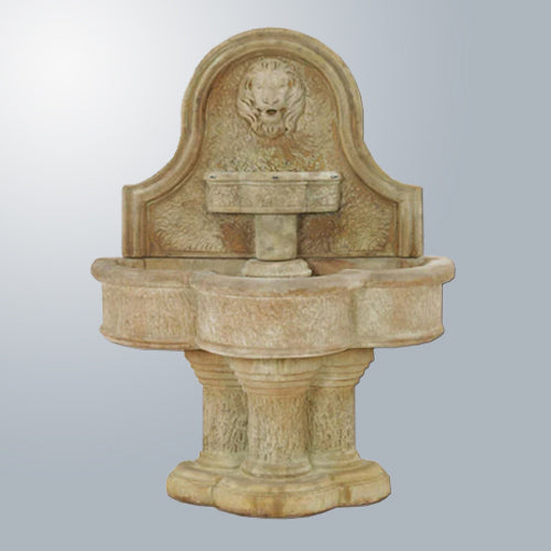Luccan Lion Wall Outdoor Water Fountain with water flowing
