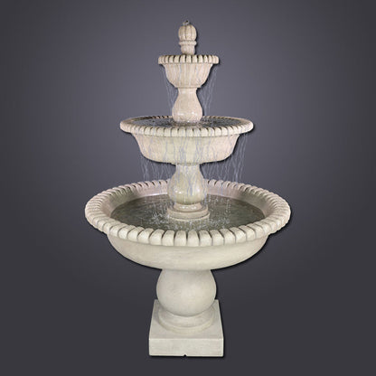 Malibu Three Tier Fountain in a garden setting