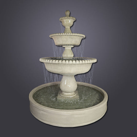 Malibu Three Tier Pond Fountain with water flowing