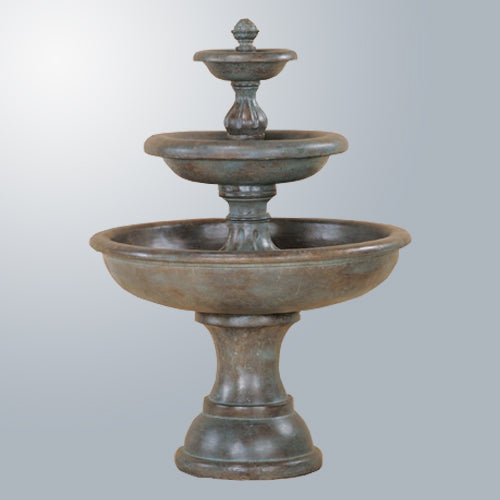 Mantova Three Tier Fountain with water flowing