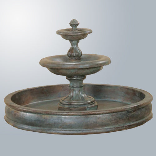 Mantova Tiered Pond Outdoor Water Fountain with water flowing