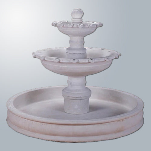 Marina Two Tier Pond Outdoor Water Fountain with water flowing
