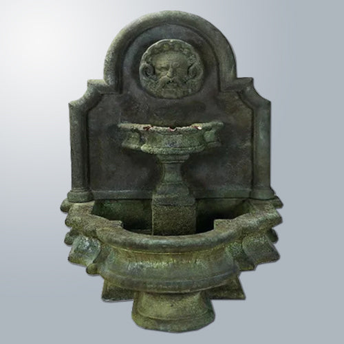 Mascaron Wall Outdoor Water Fountain with water flowing