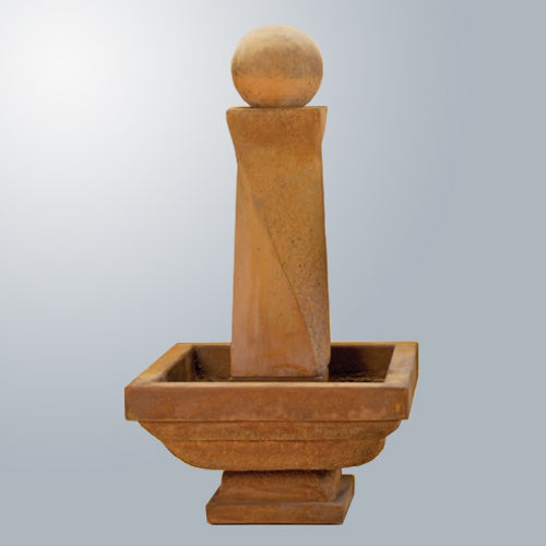 Mod Twist Fountain Short With Ball water feature for garden or patio