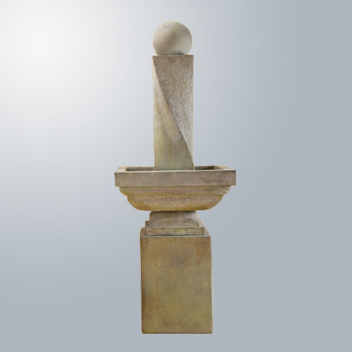 Mod Twist Fountain Tall With Ball outdoor water feature