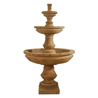 Montefalco Three Tier Fountain in a garden setting