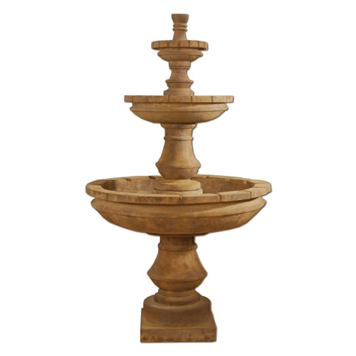 Montefalco Three Tier Fountain in a garden setting