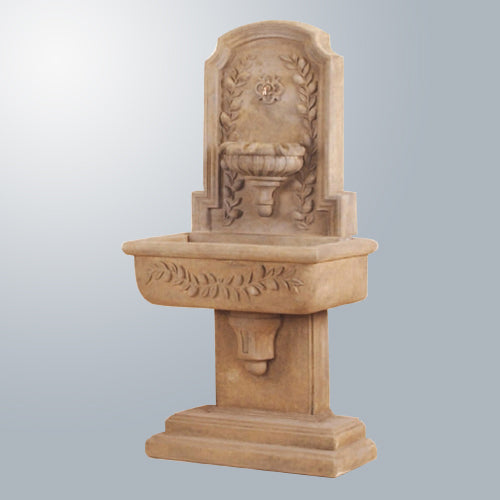 Montelupo Wall Fountain with lion head spout and basin