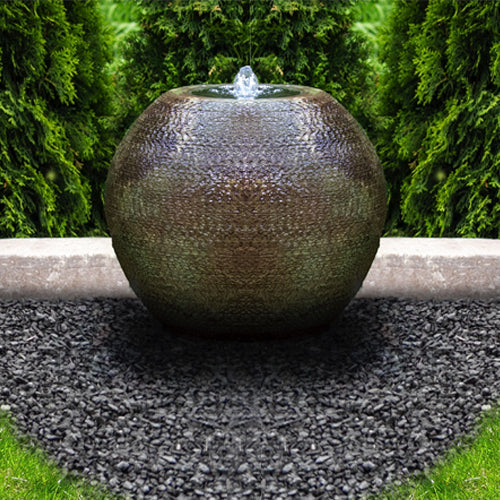 Moroccan Urn Pondless Fountain with water flowing