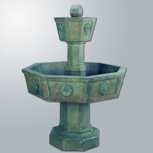 Neogotico Outdoor Water Fountain with detailed carvings and tiered design