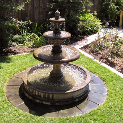 Newcastle Three Tier Pond Fountain with water flowing