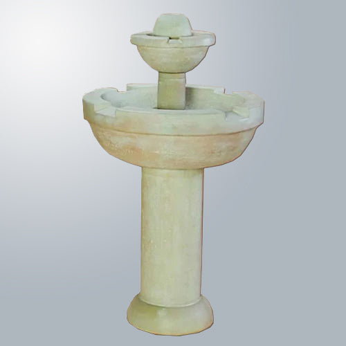Nuova Garden Water Fountain with cascading water and decorative basin