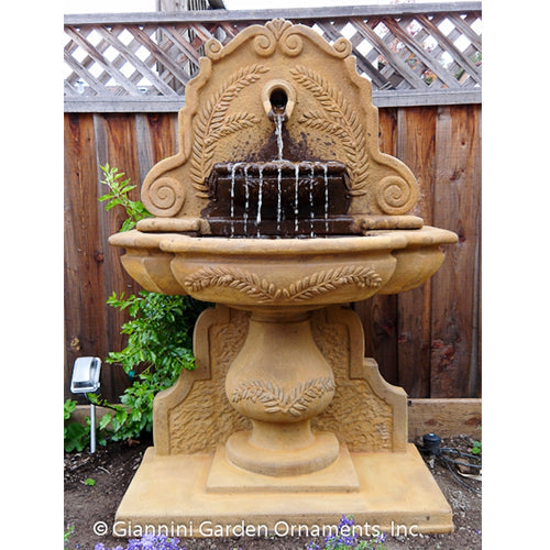 Olive Grove Wall Fountain with water flowing