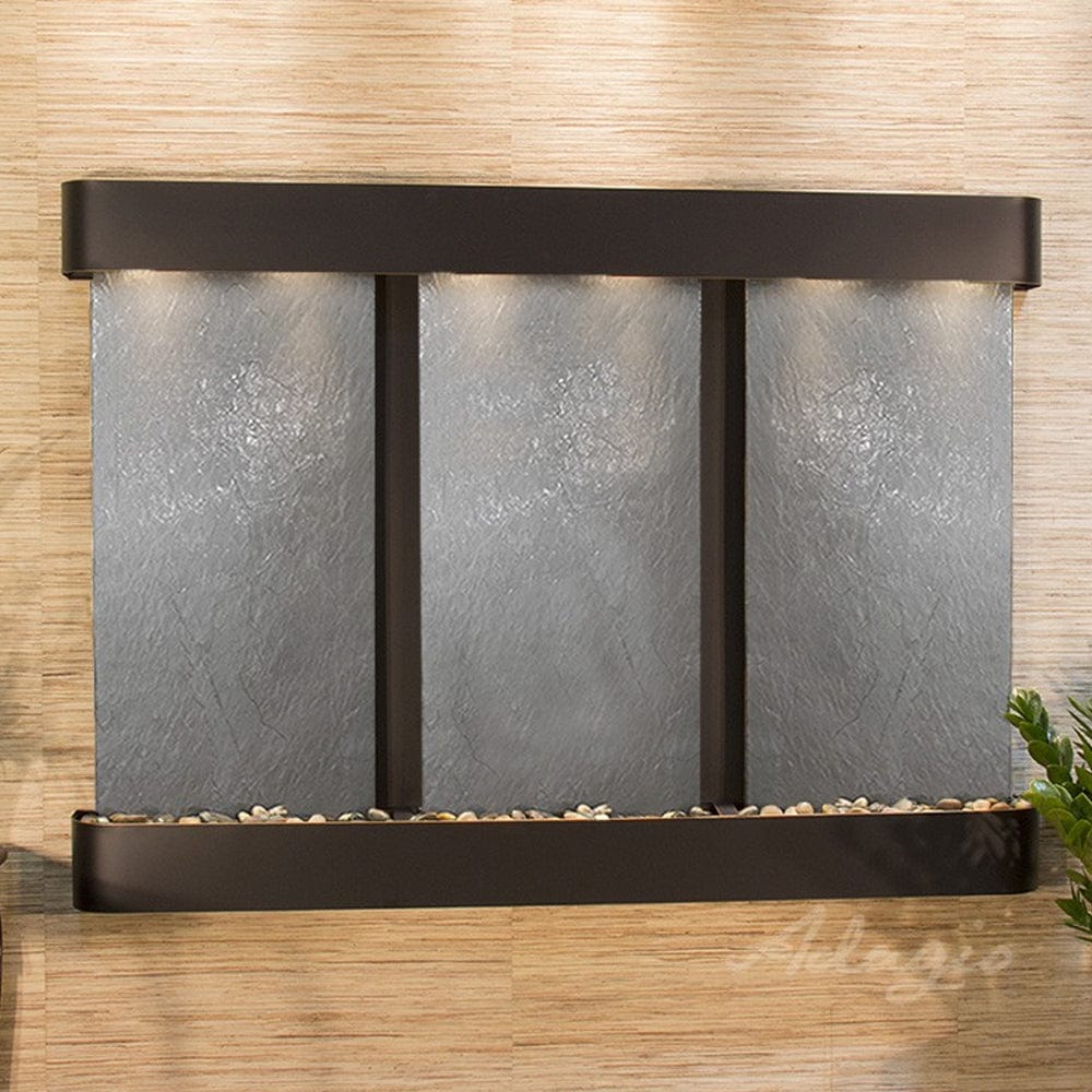 Olympus Falls Wall Fountain with LED lights and natural slate
