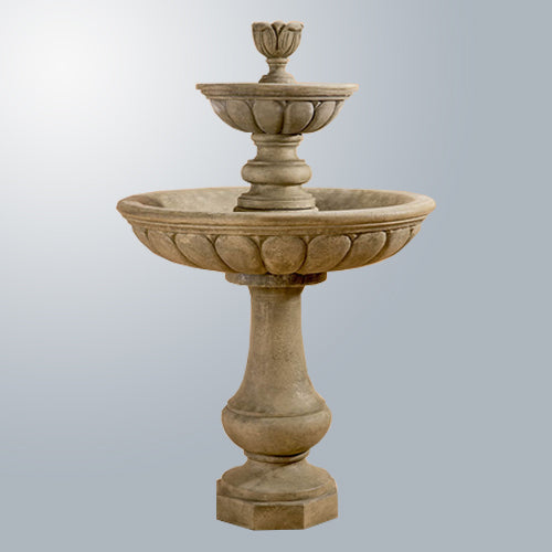 Peotta Two Tier Fountain in a garden setting