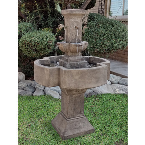 Piazza Tiered Outdoor Fountain with water flowing
