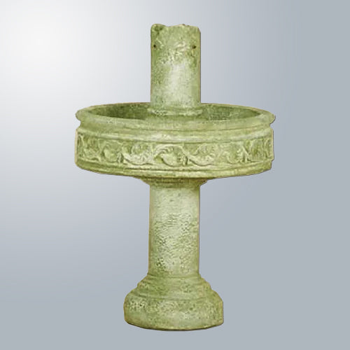 Pompeii Column Outdoor Fountain with Tall Base in a garden setting