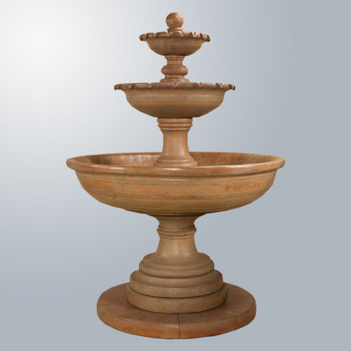 Porta Elisa Three Tier Fountain in a garden setting