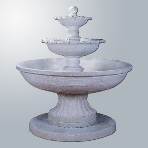 Porta Marina Three Tiers Outdoor Water Fountain with water flowing
