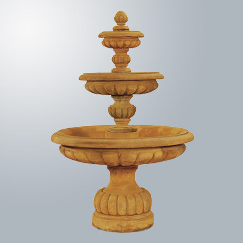 Provence Three Tier Fountain in a garden setting