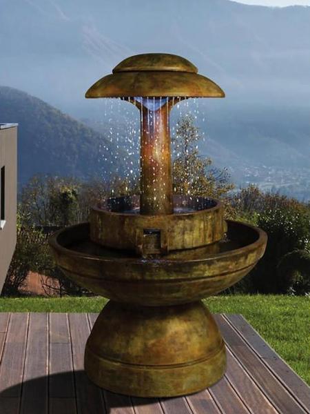 Ring of Diamonds Fountain water feature for garden or patio