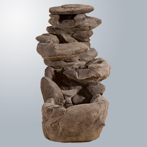Rock Falls Fountain with water flowing