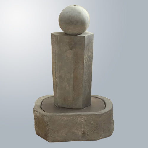 Rock Pillar Fountain Short With Ball outdoor water feature
