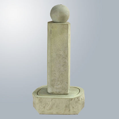 Rock Pillar Fountain With Ball outdoor water feature