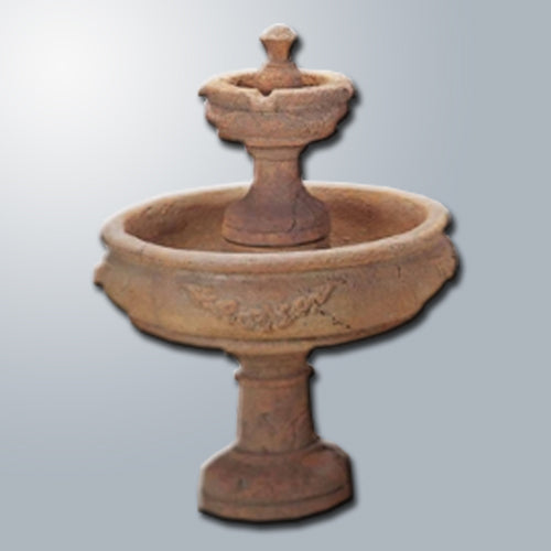 Rosa Two Tier Fountain outdoor water feature with decorative base